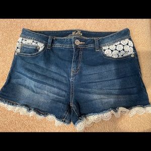 Justice denim lace shorts